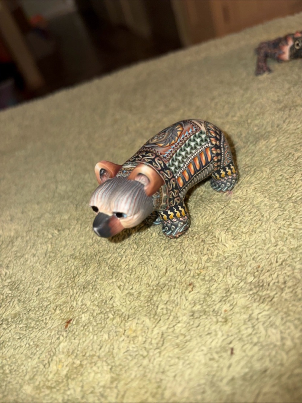 Hand-crafted by Jon Anderson  Decorative Bear Figurine in Multicolor